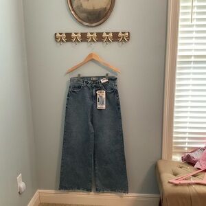 Rewash Women's Wide Leg Blue Jeans